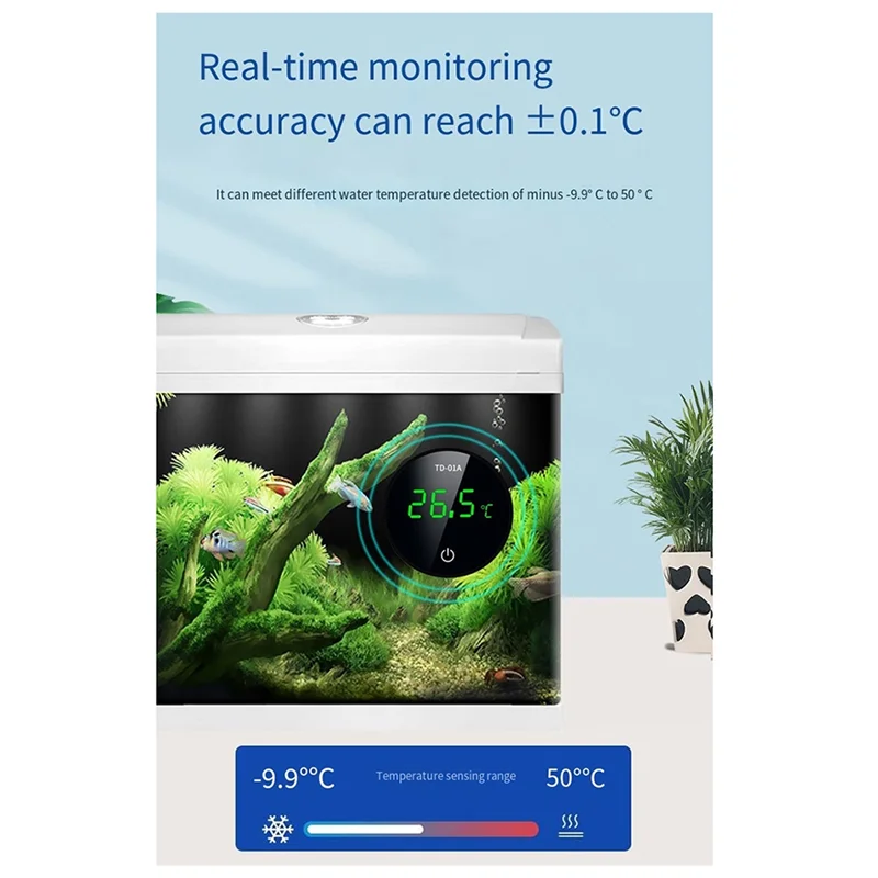 AB15-Fish Tank Thermometer Aquarium Thermometer Touch Stick Digital Aquarium Thermometer LED Display