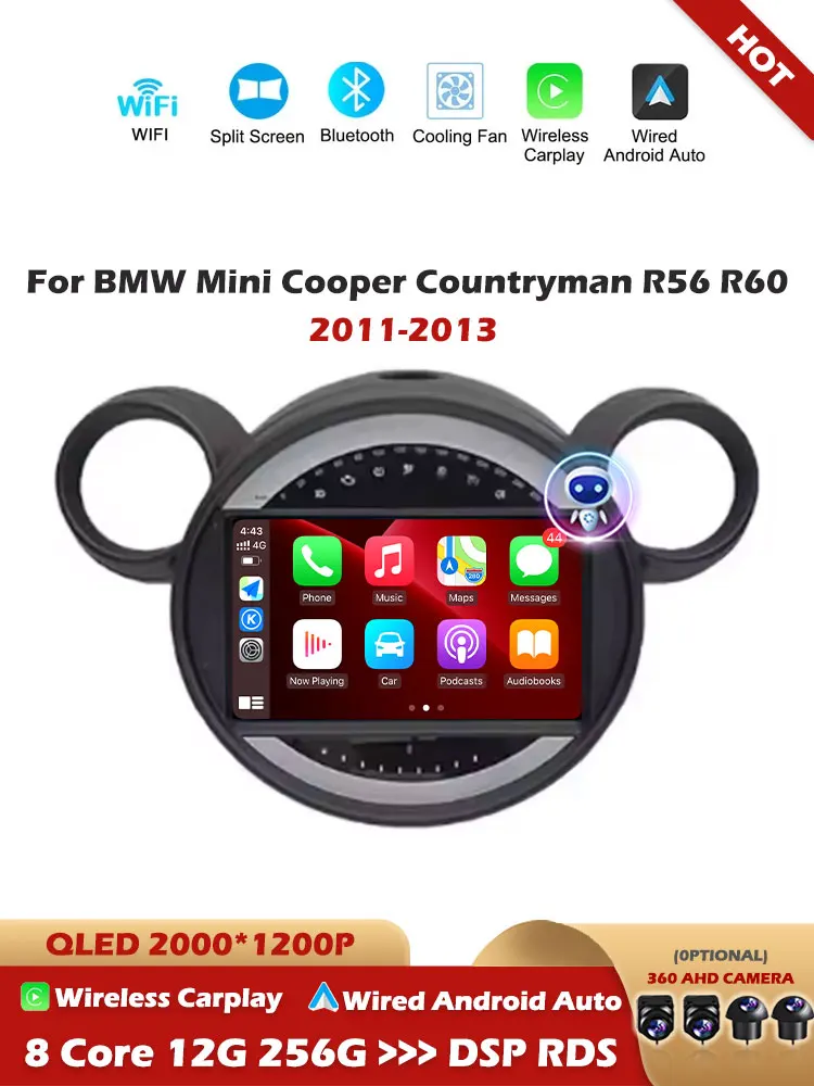 Voor BMW Mini Cooper Countryman R56 R60 2011-2013 Android 16 Auto Carplay Auto GPS Navigatie Stereo Multimedia Speler Scherm gereedschap - afbeelding 2