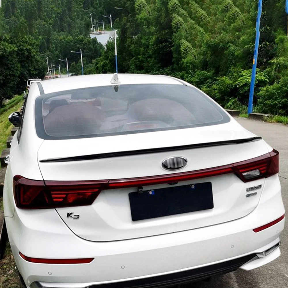 For Kia K3 Cerato Forte Sedan 2019 20 21 22 23 Rear Trunk Lid Ducktail Lip Spoiler Wing ABS Black White Carbon Color Accessories