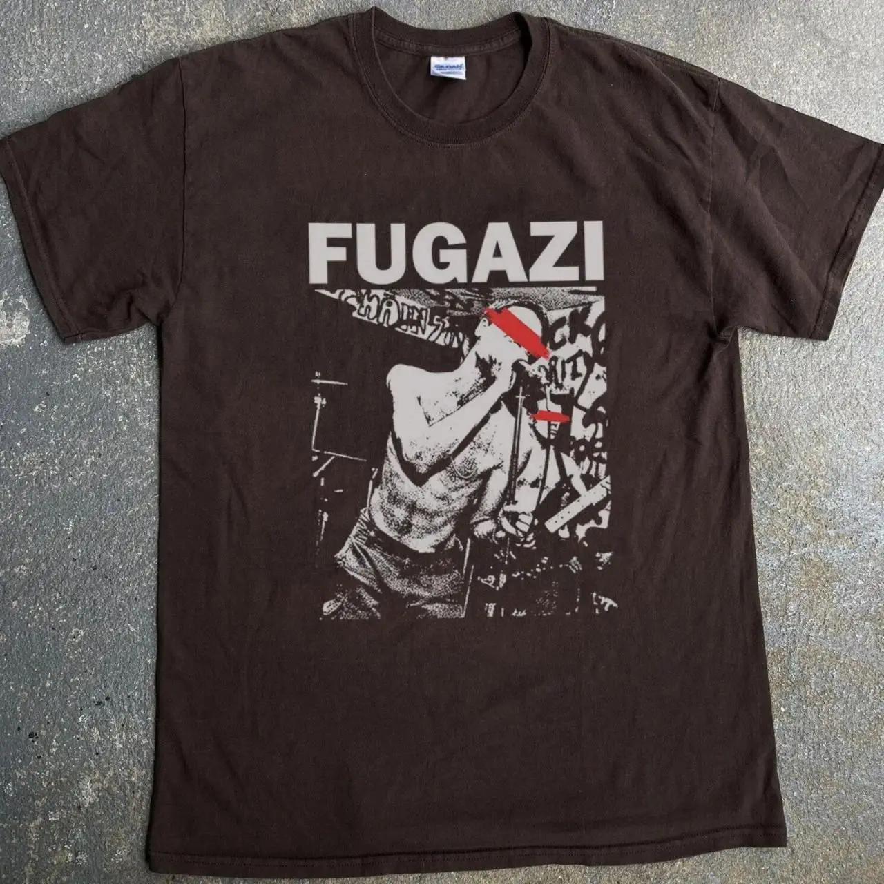 American Fashion Vintage Y2k Print Tops FuGazi Retro-Stil Baumwoll-T-Shirt Herren- und Damen-T-Shirt mit Rundhalsausschnitt Trendiges T-Shirt