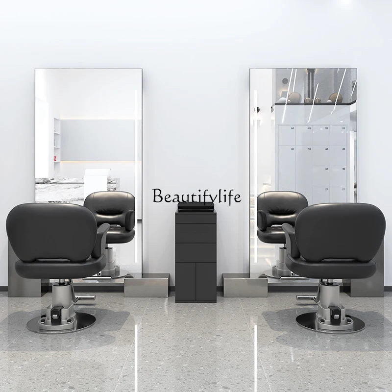 Full-Body Floor Mirror High-End for Hair Salon Barber Shop Single-Sided Hot Dyeing Hair Cutting Mirror