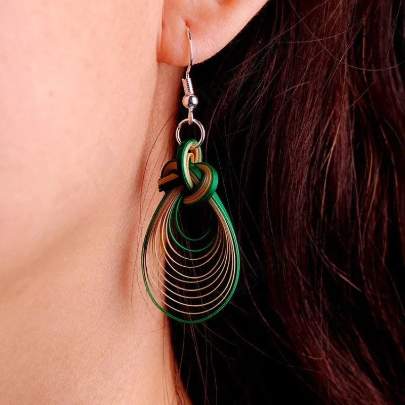 Handmade Bamboo Weaving Earrings Vintage Handicraft Dangle Ear Jewelry Ethnic Minority Craft Non Heritage Art Ear Ornaments