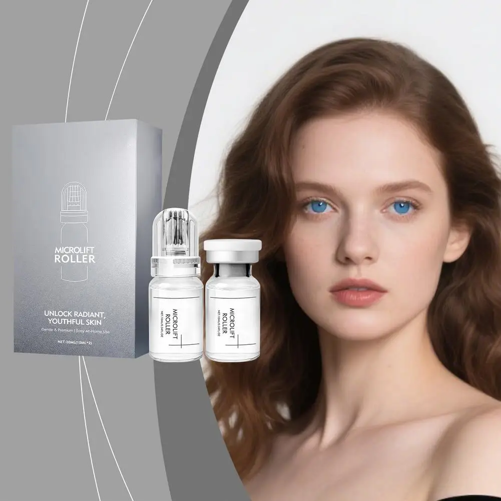 Micro Roller Eye Serum 20ml Niacinamide Peptide Anti Aging Eye Serum Dual Vial Set for Dark Circles Fine Lines Puffiness