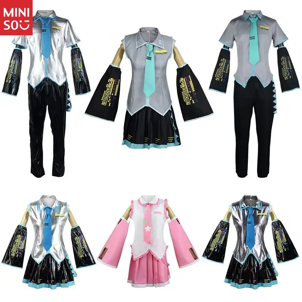 مجموعة Miniso الكاملة من Hatsune Miku التنكرية الرسمية، زي شخصيات الرسوم المتحركة للجنسين للرجال والنساء
