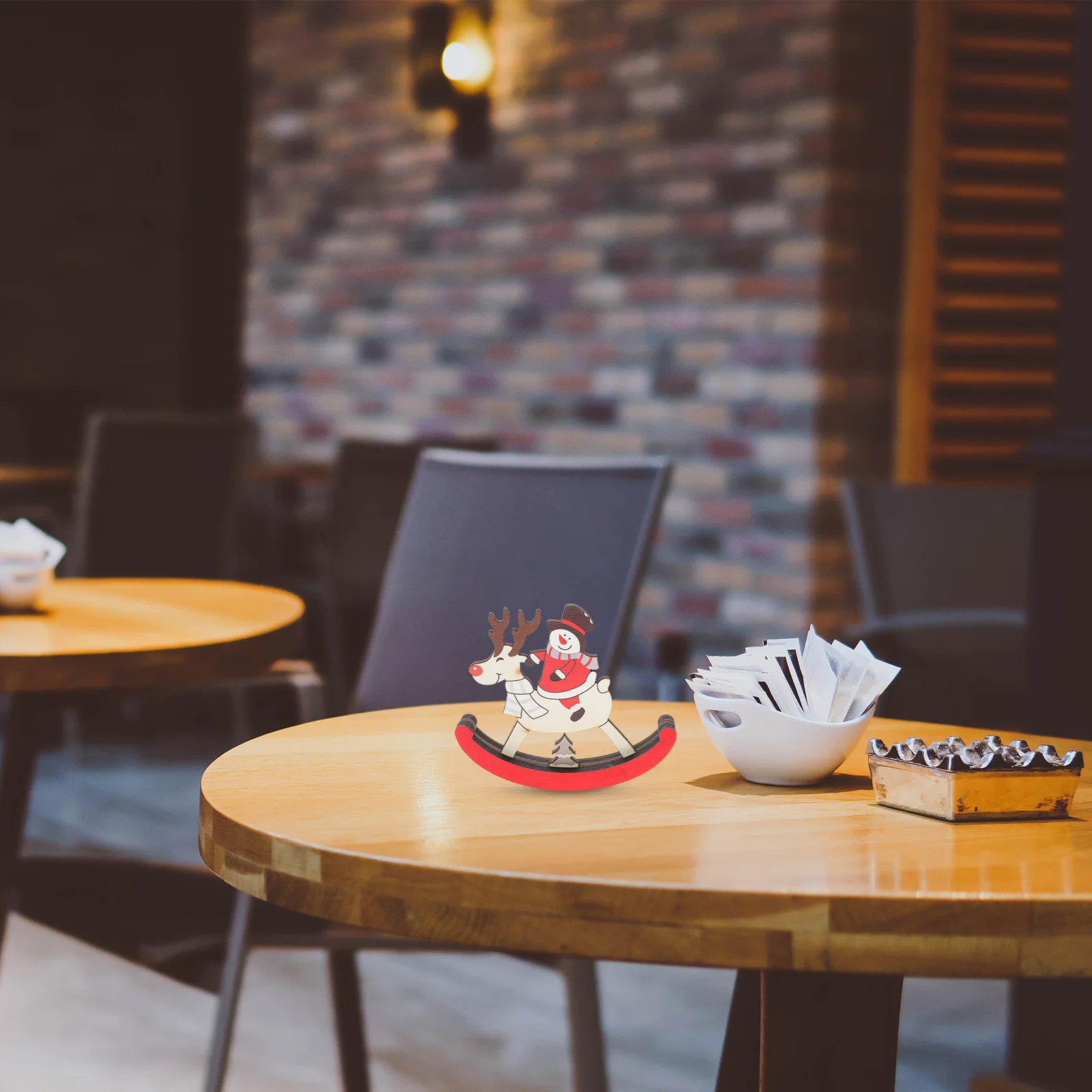 

4pcs Wooden Rocking Horse Desktop Ornament Christmas Decor Home Holiday Decoration Xmas Gifts Festive Party Supplies