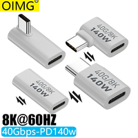 Type C Male Female 90 Angle Cable USB C Extension Cable Fast Charging  40Gbps Data Transfer 8K Extension Connector Thunderbolt 3