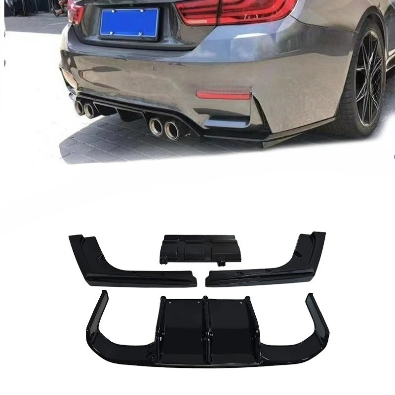 

For BMW 3 Series F30 2013-2018 M Performance Rear Bumper Diffuser ABS With Without LED Direct Replacement Body Kit Upgrade Parts