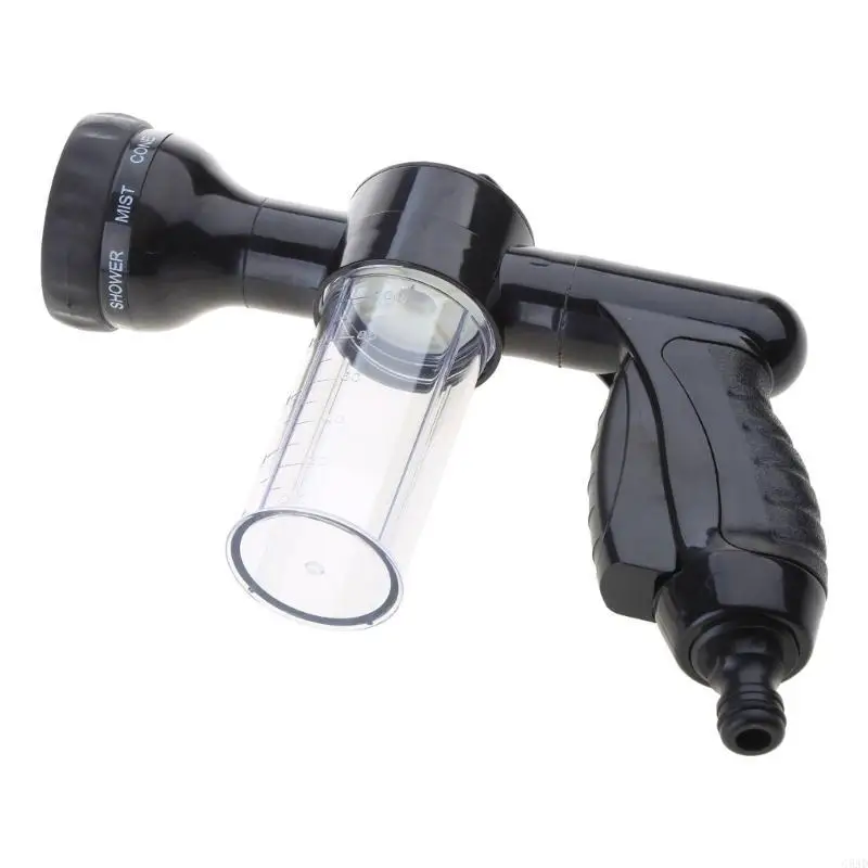 Creative Water Hose Nozzle Plastic Durable High Pressure Nozzle Multiple Patterns Foam with Soap Dispenser C5AD