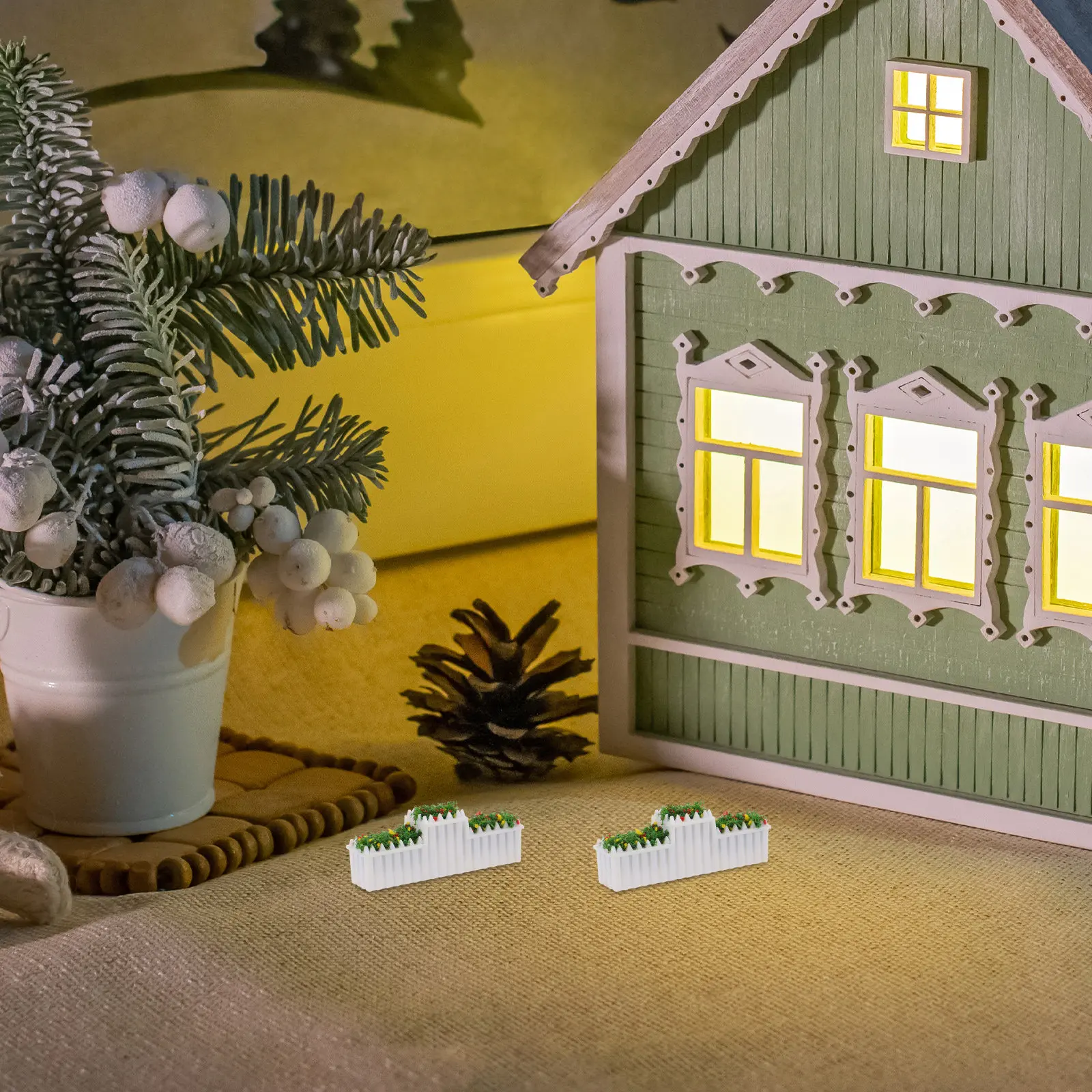 6Pcs Miniature Potted Faux Plants Set Tiny Fake Greenery for Terrarium Mini House Decor Miniature Diorama Supplies Micro