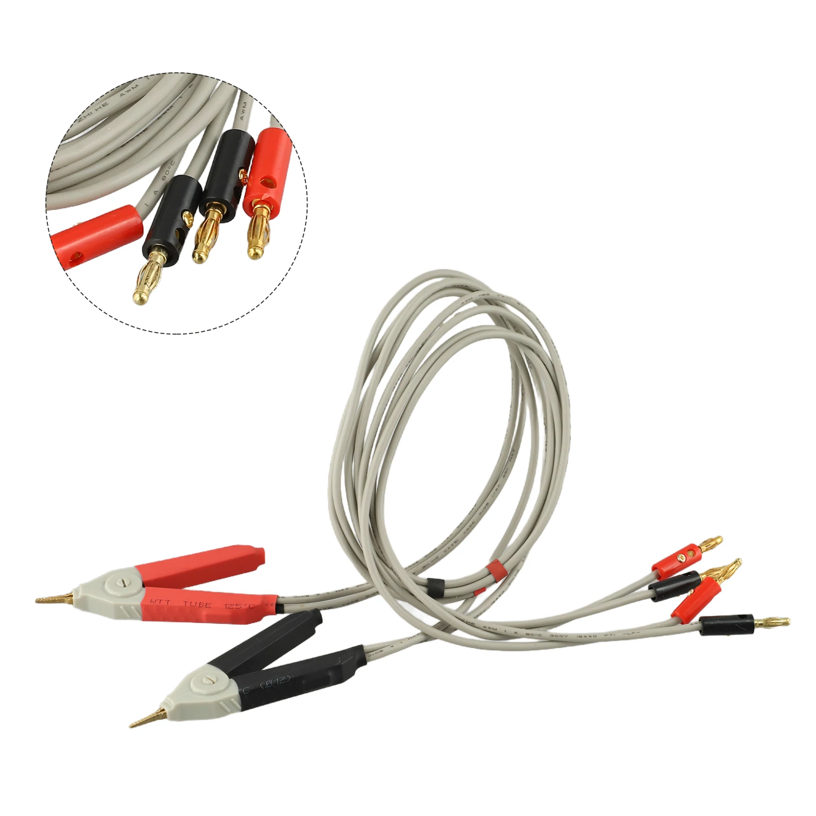 LCR Meter Banana Terminal Test Cable with Kelvin Clip Wires Extended 33 5inch Length Designed for Circuit and Power Testing