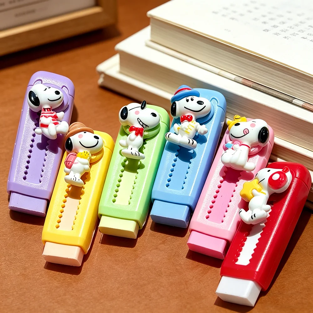 Anime Snoopy Telescopic Push-Pull Eraser Cute Portable Pencil Eraser for Students Stationery Gift Wholesale 1/2/4pcs Options view 5