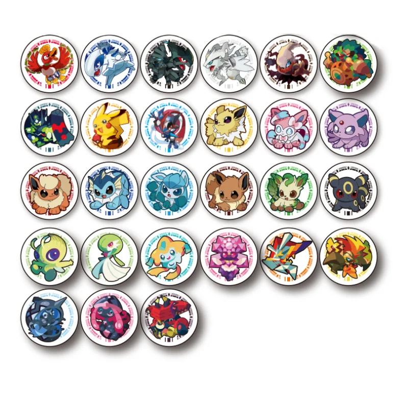 Anime Pokemon PTCG Cartoon Kawaii Series Game Props Acrylic Material Coin Pikachu Greninja Darkrai Lugia Collection Gift Toys