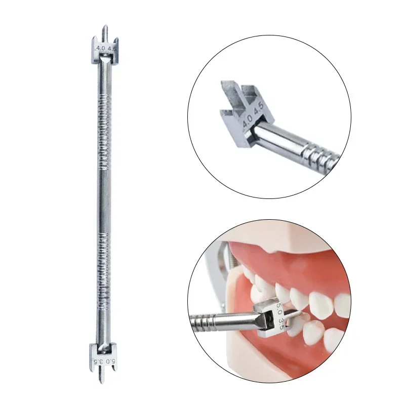 1PCS Orthodontic Brackets Positioner Instruments Stainless Steel Double Scale Dental Bracket Gauge Locator