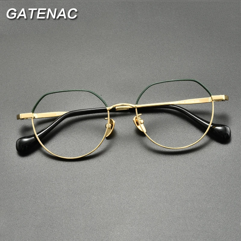 Vintage Pure Titanium Eyeglasses Frame Men Retro Optical Myopia Prescription Glasses Frame Women 2022 New Luxury Brand Eyewear