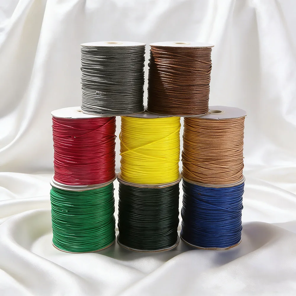 150m 1.5mm 10 Colors Waxed Cord Waxed Leather Line Thread Cord String Necklace Rope Bead DIY Bracelet for Jewelry Making Finding