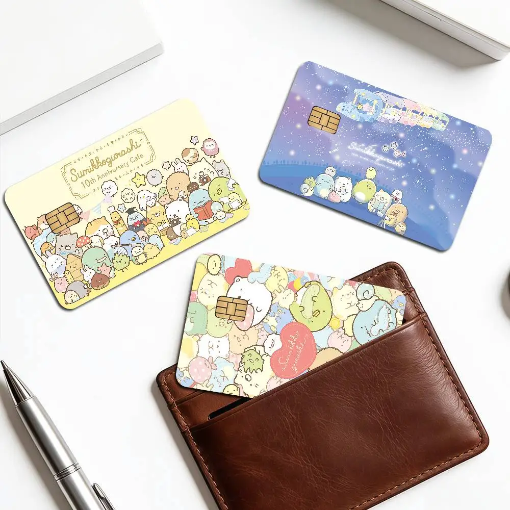 Cartoon Sumikko Gurashi Credit Card Skin Stickers No Adhesive Residue Water Proof for VISA Credit Card Subway Access Card