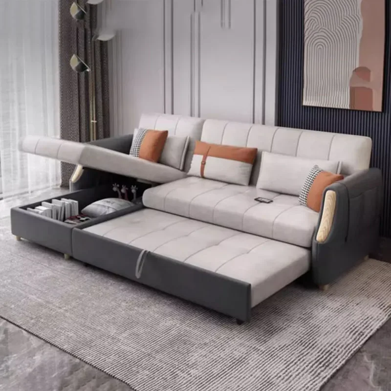 

Luxury Nordic Unique Sofas Beds Extendeble White Storage Modern Puffs Living Room Sofa Folding Designer Divano Letto Furniture