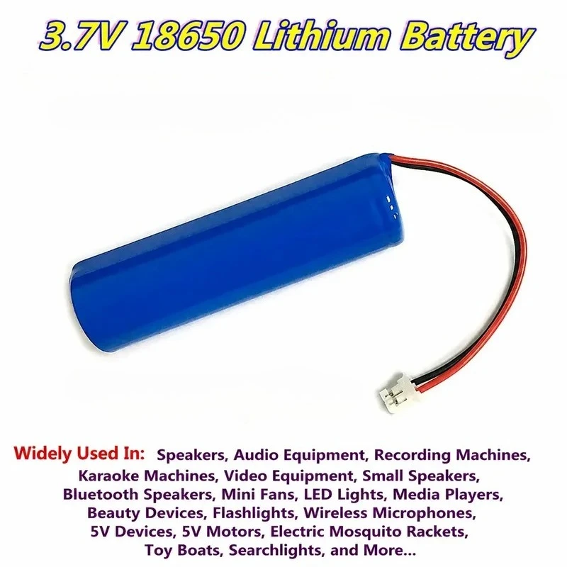 3.7V 1200mAh 18650 Li-ion Battery Pack With BMS Protection Cable For Mini Fan Portable Speaker Audio Device
