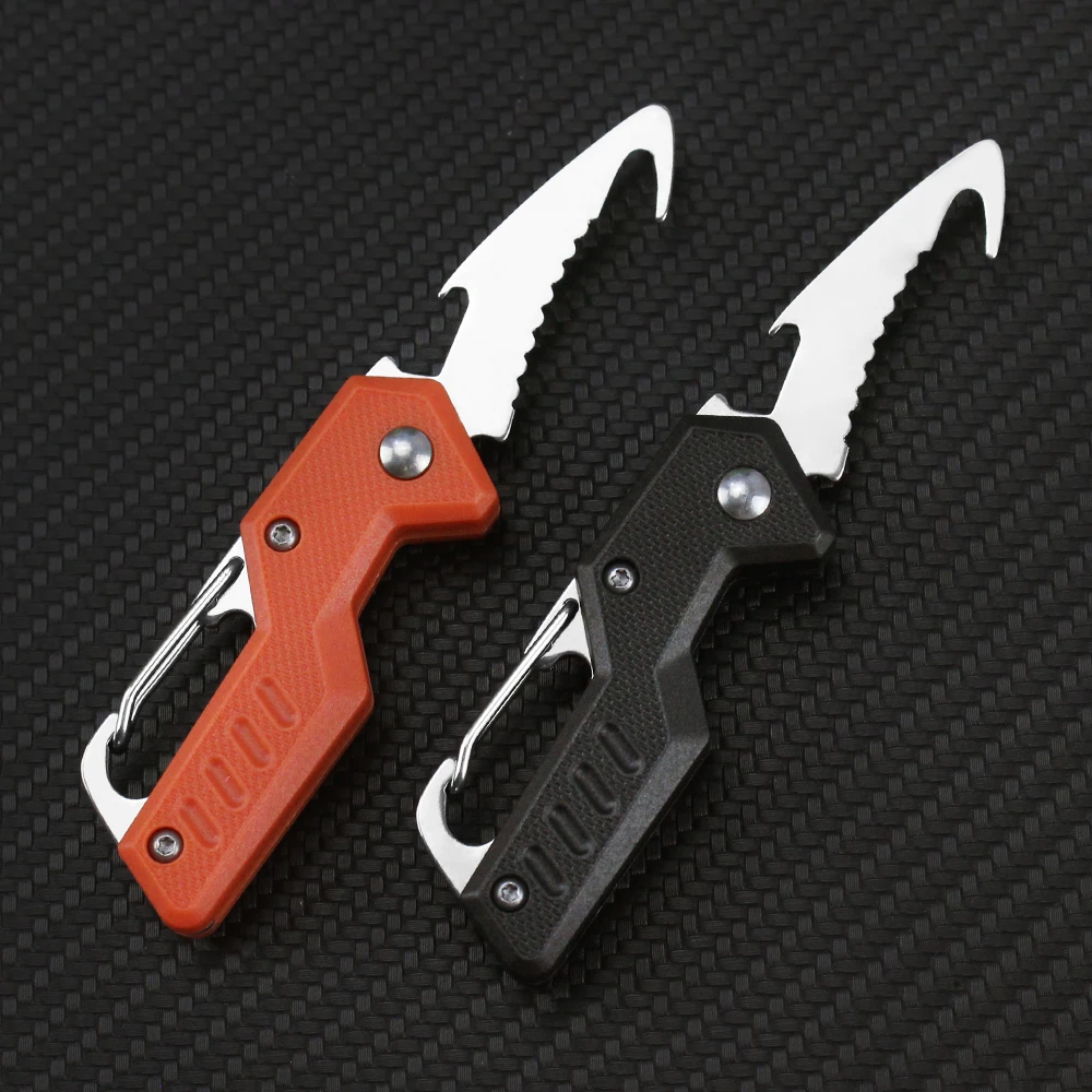 Tunafire Portable Folding Knife Express Parcel Mini Knife Serrated Hook Outdoor Camping Carry-on Survival Tool Box Cutter Opener