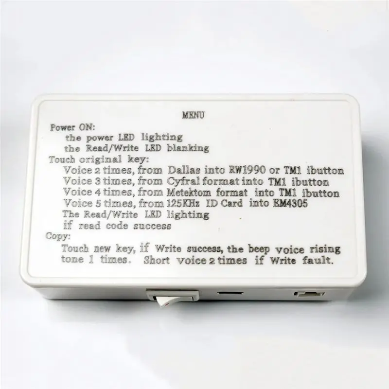 FUFU TM1 RFID Copier Duplicator Handheld RW1990 TM1990 TM1990B Ibutton DS-1990A 125Khz EM4305 T5577 EM4100 TM Card Reader