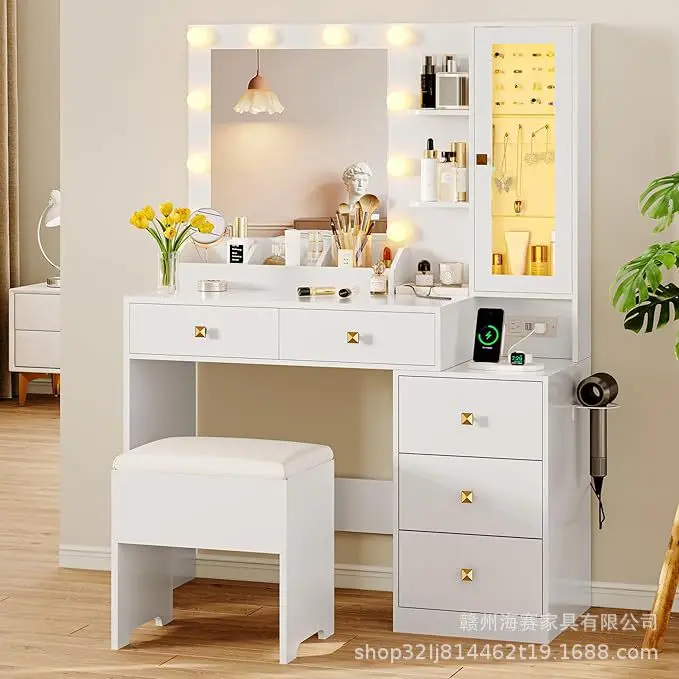 Panel Furniture Foreign Trade Intelligent Cosmetic Table Factory Wholesale Dresser
