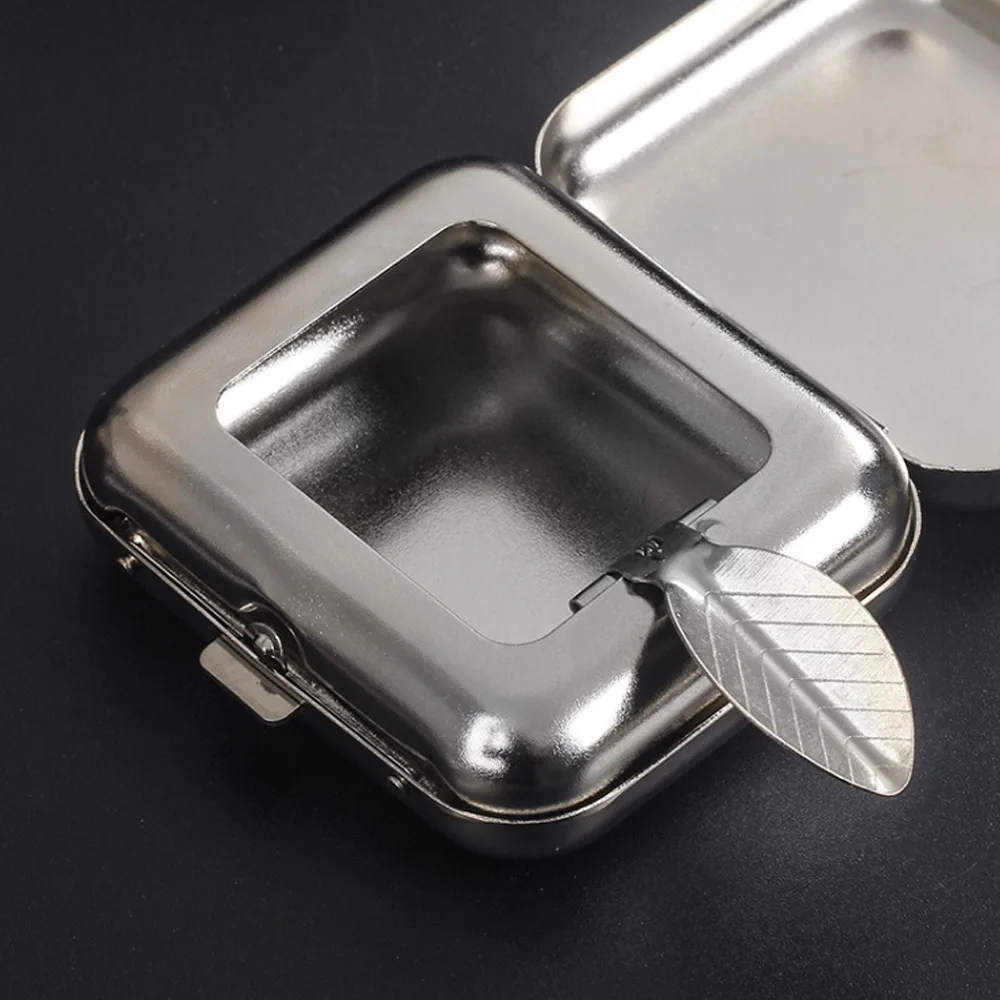 Outdoor EDC Mini Portable Ashtray Customized LOGO Stainless Steel Cigarette Ashtray Personalized Smoker Gift