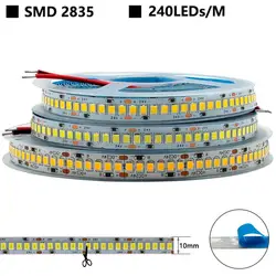 Bande lumineuse flexible à 1200 LED SMD 2835, 5m, 12V, 24V DC, ruban de lumière, blanc chaud, 240 K, rouge, bleu, vert, 4000 diodes/m