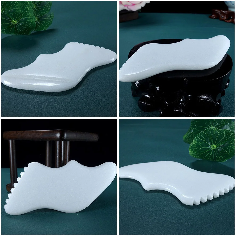 1 pz bordo per massaggio in pietra di giada piastra raschiante liscia per viso collo spalla schiena gamba piede strumento Gua Sha sollievo muscolare portatile