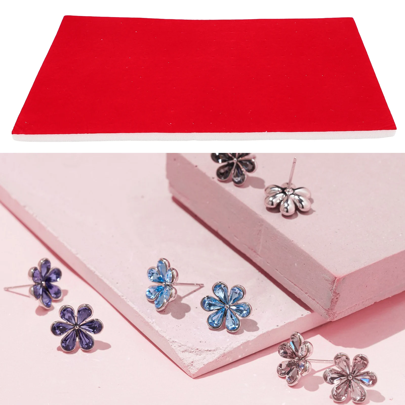 

Foam Jewelry Inserts Red Sponge Pad for Ring Earring Display Tray Jewelry Box Organizer Holder Showcase Tray Sponge Holder