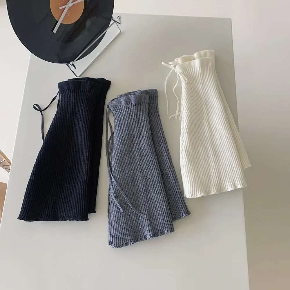 2025 New Hot-selling Autumn and Winter Solid Color Socks Niche Straps Design Sense  Leg Covers Simple and Fashionable