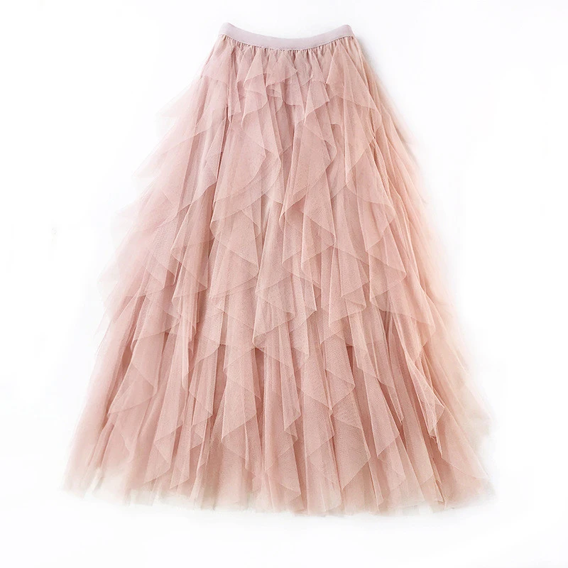 

Korean Cute Layered Tutu Tulle Ruffle Skirt for Women High Waist Dress Ballerina 2023 Summer Girls Bridesmaid Skirts