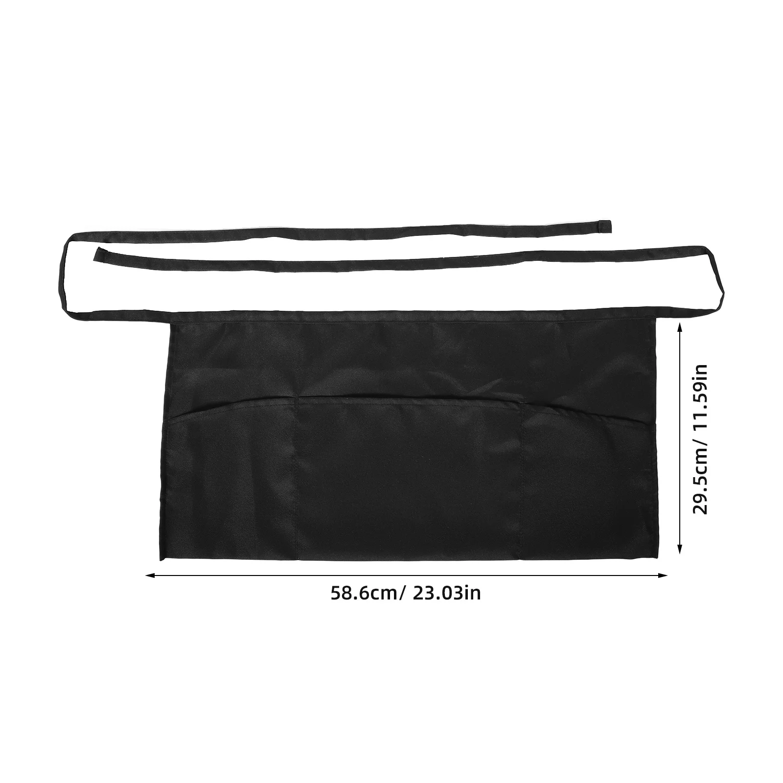 2Pcs Waterproof Server Apron Short Waist Polyester Cooking Kitchen Half Apron Waitress Pockets Half Aprons with Pockets