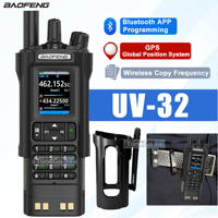 BAOFENG UV-32 GPS Walkie Talkie 10W Multi Band Bluetooth Programming Wireless Copy Frequency NOAA Long Range Ham Two Way Radio