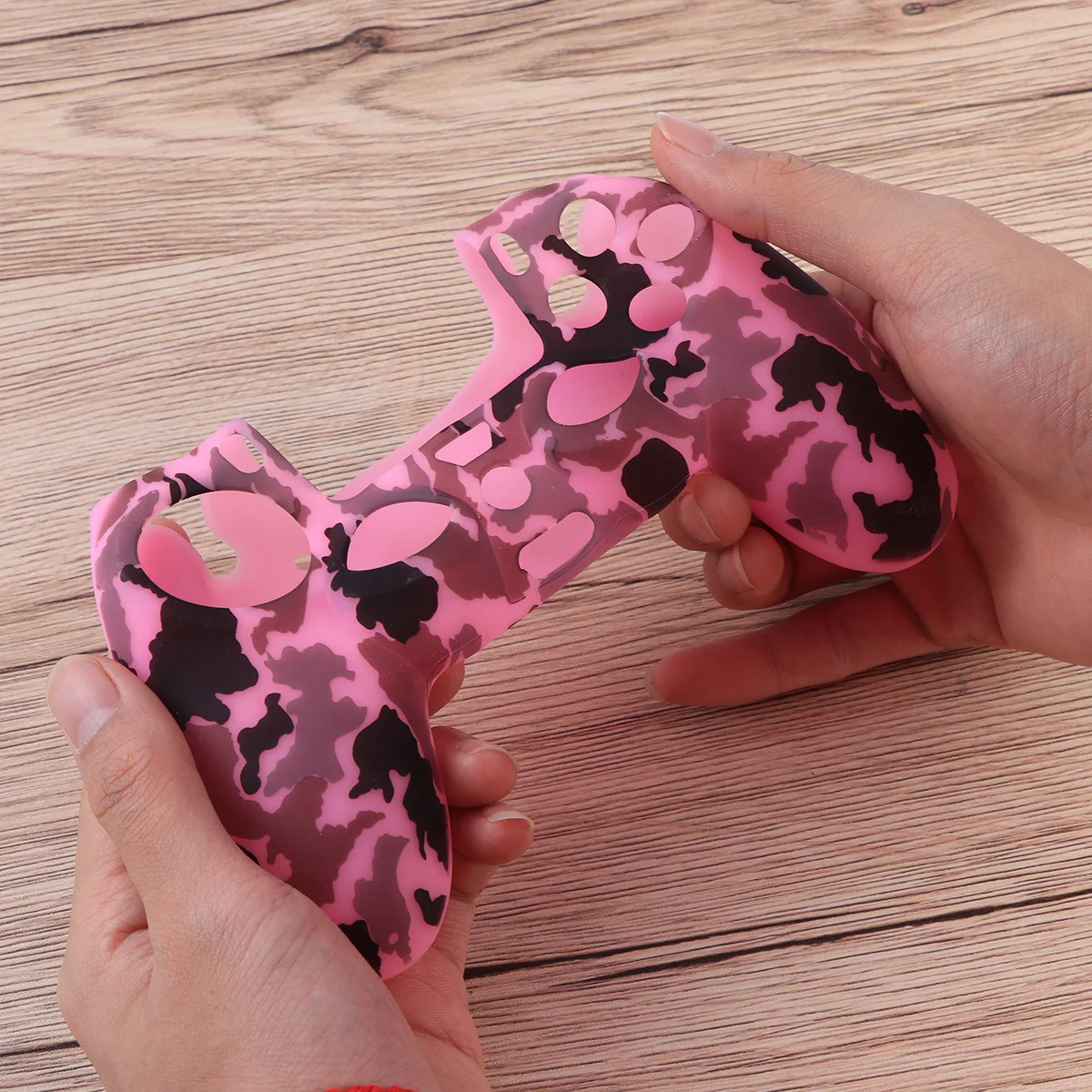 Silicone Rubber Protective Grip Cover Case for 4 Controller(Camouflage Rosy) accessories controller accessories    controller