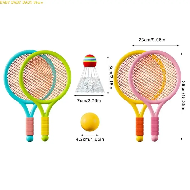 Q81A Junior sportuitrusting Ergonomische badminton racquets schokabsorptiehandgreep parkactiviteiten