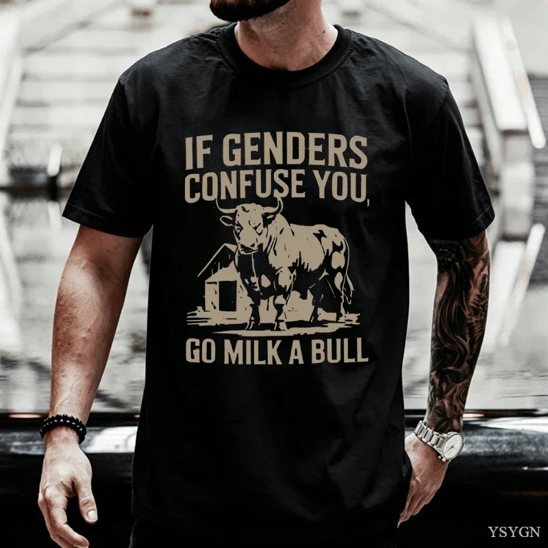 If Genders Confuse T Shirt Funny Humor Y2k Short Sve F T-shirt Fashion Loose Summer T Shirts d Tee 2026 New Model Short-sleeve c