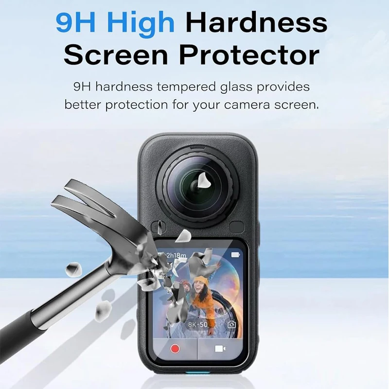 Tempered Glass Storage Bag for Insta360 X6 Camera Lens Guards Screen Protector Film Silicone Case for Insta 360 X6 Accessories