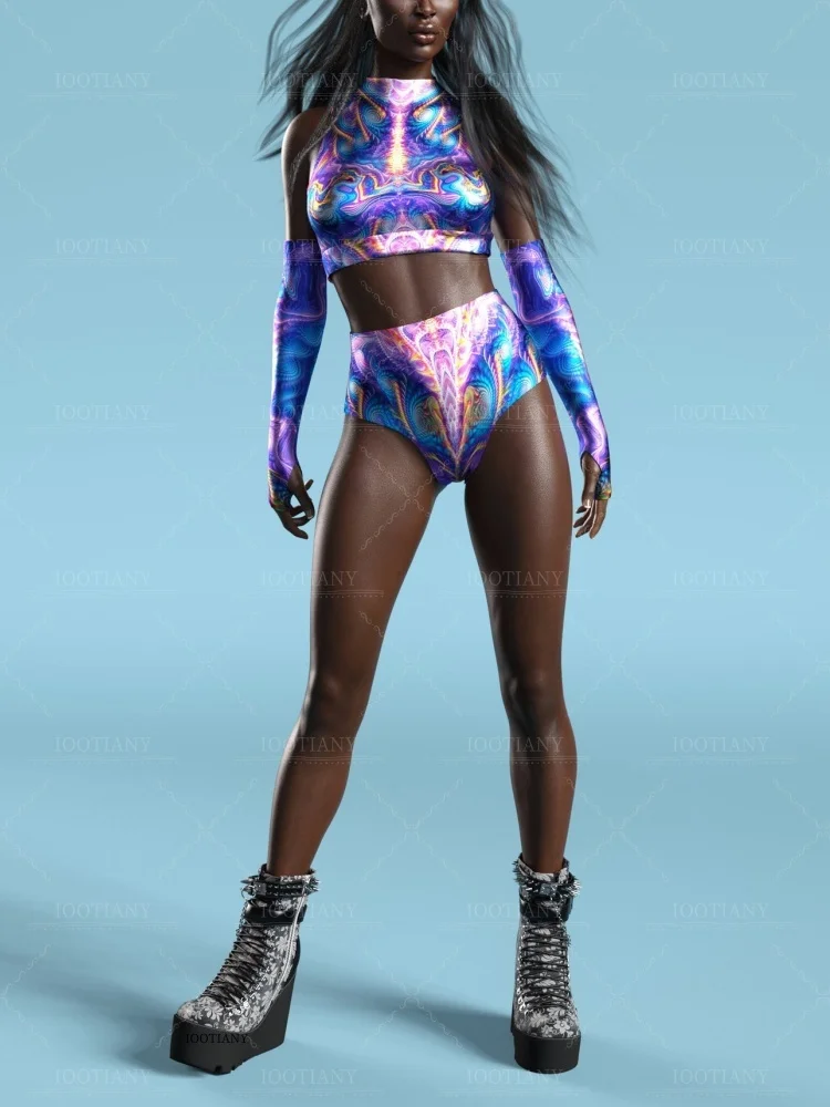 ハロウィン女性のファッションセクシーな 3d 印刷カラフルな水着カーニバルパーティーステージロールプレイパフォーマンス衣装全身タイツスーツ 2025