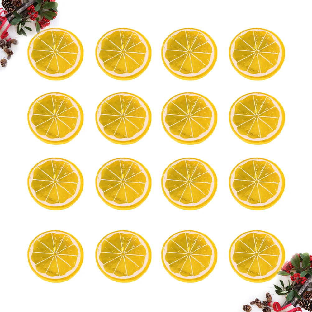 

30 Pcs Simulation Orange Yellow Lemon Slices Props Kaleidoscope Toy Fake Lime Party Fruit Inflatable