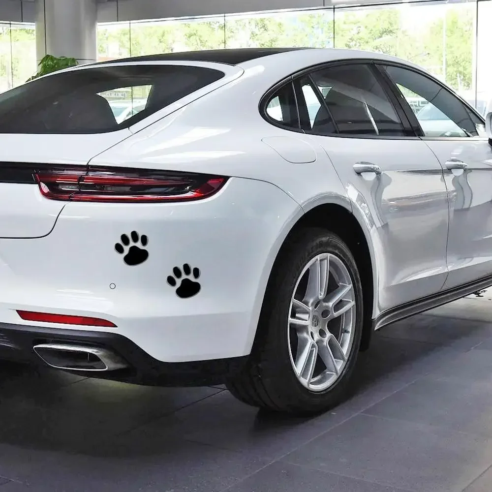

2pcs Car Sticker Design Paw 3D Animal Dog Cat Bear Foot Print Auto Accessories Car Windo Bumper Sticker, Bear, Cat Dog Footprint