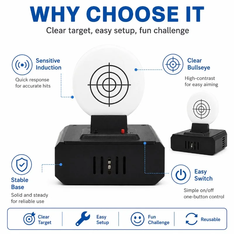Sound‑Effect Sensing Practice Target, Auto‑fall‑down Electronic Game Prop For Indoor Backyard Entertainment