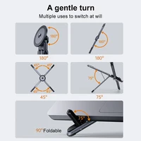 Aluminum Alloy Magnetic Phone Holder Handheld Selfie Stick Foldable Tripod Portable Desk Stand For iPhone Tablet Laptop Stand 6