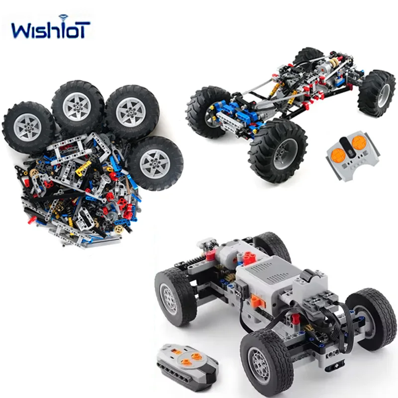 Four-wheel Drive Vehicle Chassis Technology Building Blocks Boys Compatible RC Motor Assembly Car Puzzle MOC Bricks Toys Gifts