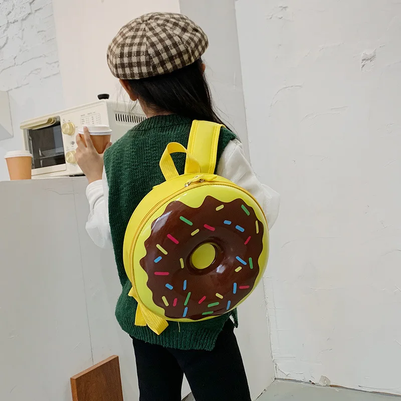 Mochila leve arco-íris para crianças, mochila escolar do jardim de infância, mochilas de donut fofas, novas e elegantes