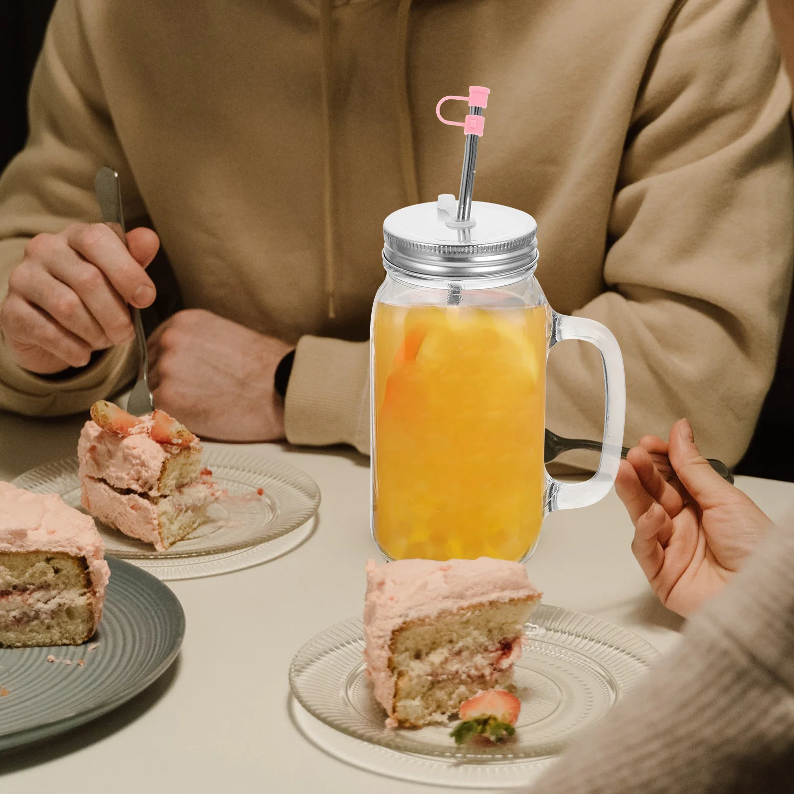 

8pcs Silicone Straw Caps Clear Cup Lid Tips End Protectors for Drinking Straws Decorative Hole Covers Reusable Drink Accessories