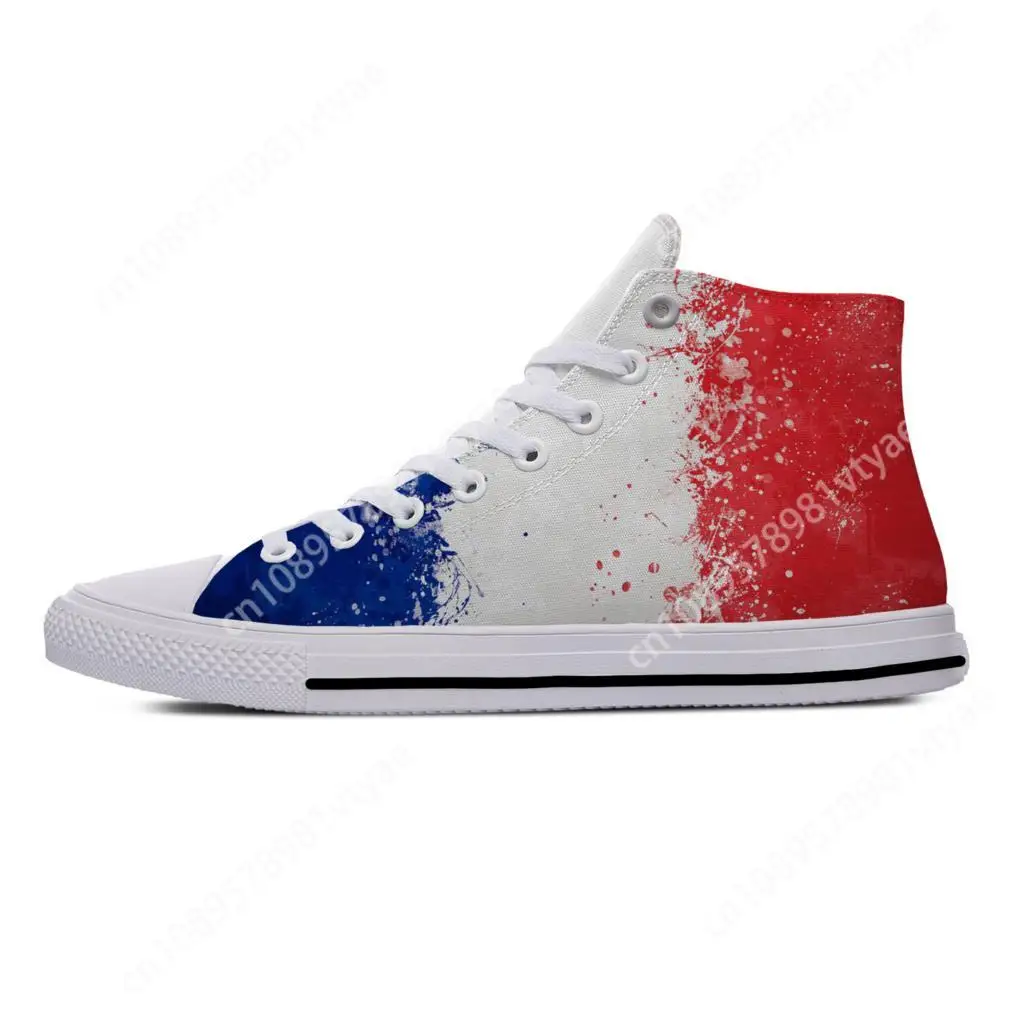 

Hot Summer France Flag Funny Popular Fashion Casual Cloth Shoes High Top Latest Men Women Sneakers Classic Board Shoes