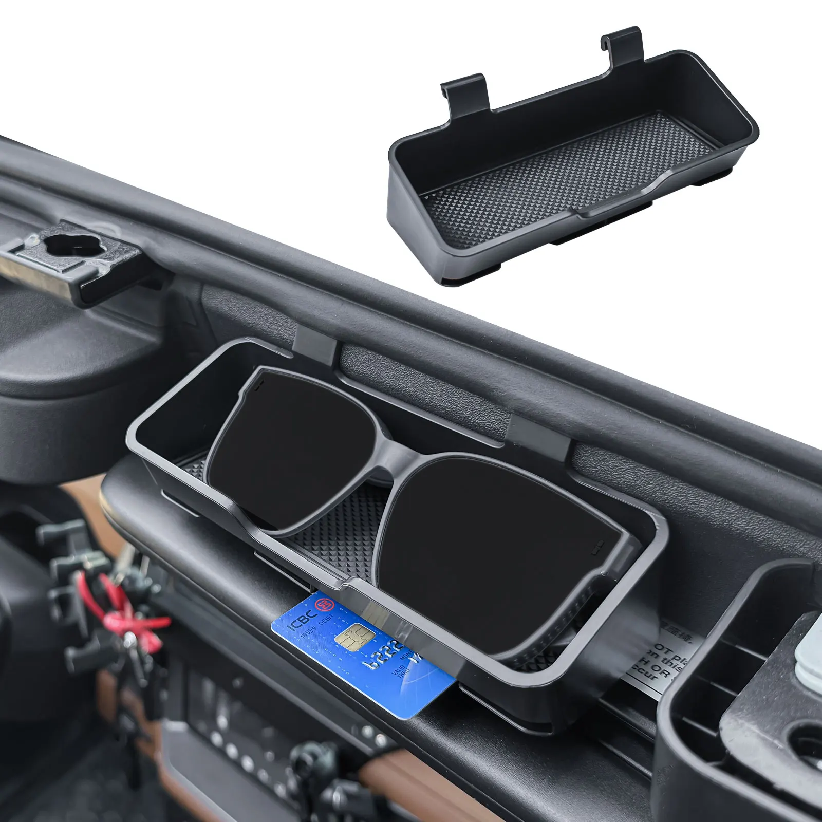 

Держатель для солнцезащитных очков, подвесной ящик для хранения карт для Ford Bronco 2021-2025 Ford Bronco, 2/4 двери, внутренний держатель для очков, органайзер, автомобильные аксессуары