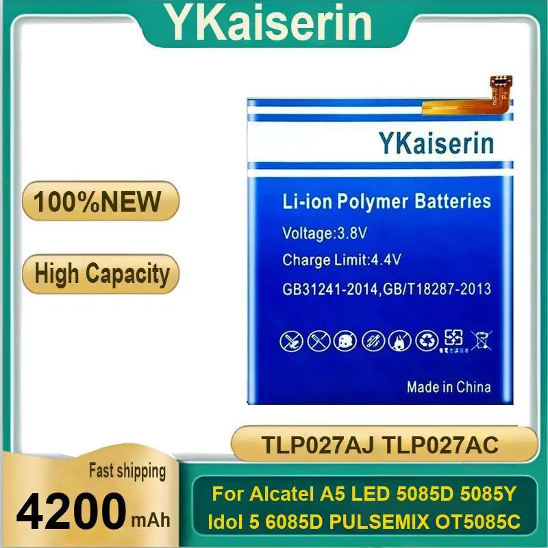

Fast Shipping Mobile Phone Battery 4200Mah For Alcatel A5 Led 5085D 5085Y Idol 5 6085D Pulsemix OT5085C TLP027AJ TLP027AC