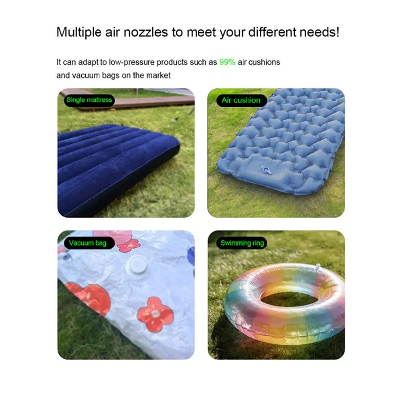 ABRN-Mini Portable Air Pump Electric Inflatable Pump For Camping Air Mattress Vacuum Storage Bag Inflate Deflate