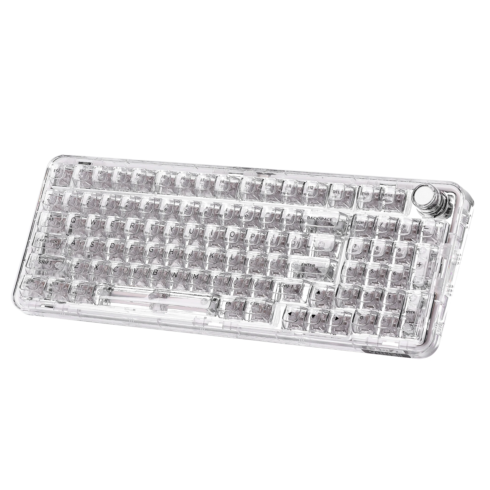 Yunzii x98 teclado mecânico transparente branco para jogos, teclado personalizado sem fio qmk/via rgb com botão, montagem de junta para win/mac